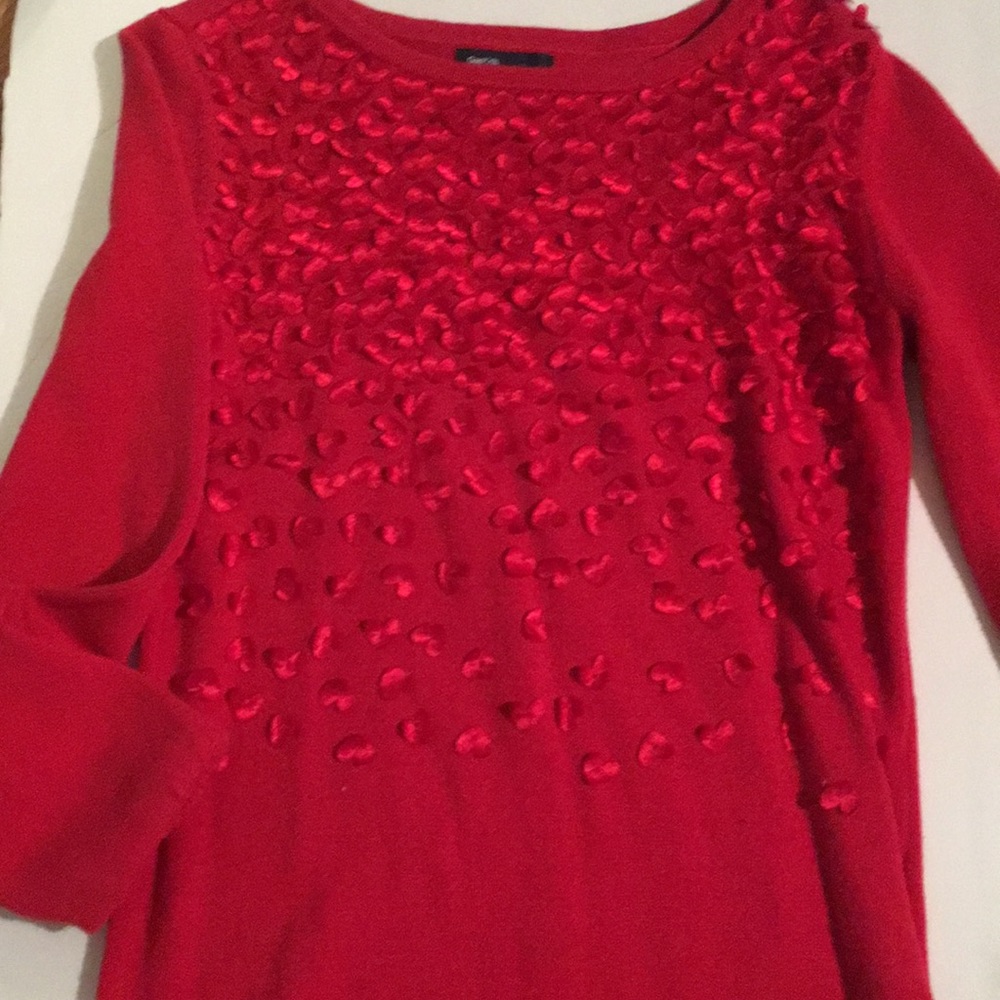Girl’s red sweater dress